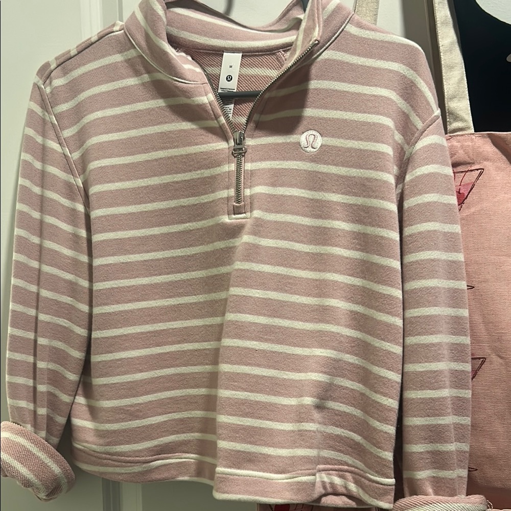 Lululemon Athletica Pink and White Knit Pullover